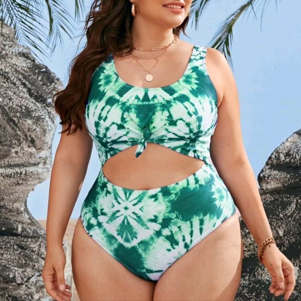 Green Tie-Dye One-Piece Swimsuit